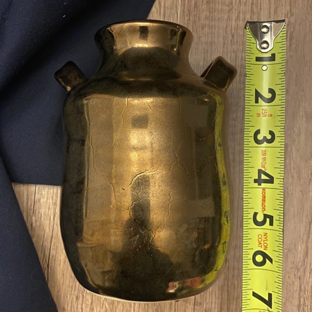 Bronze Metallic Vase with Double Loop Handles - Picture 8 of 10